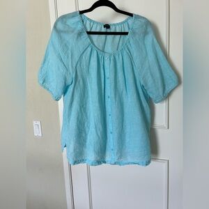 Talbots Light turquoise blue blouse.